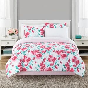 Mainstays Mint Floral 8-Piece Bed in a Bag Bedding Set Twin NEW